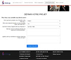 Capture d'écran de la page "Définir votre projet". Un formulaire permet aux personnes souhaitant devenir franchisées de fournir des détails sur leur projet.